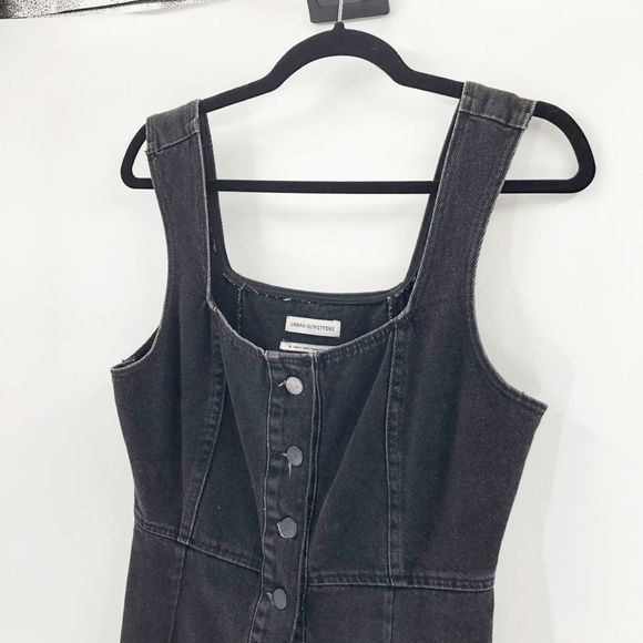 Urban Outfitters Women's Black Denim Button Down Dress Size 8 - Picture 2 of 7